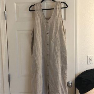 Flax Linen Tank Dress Sz Large EUC